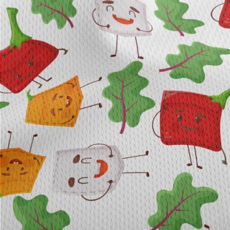 Vegetable Theme Patch Athletic Mesh Flat Back