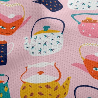 Cute Pattern Teapot Athletic Mesh Flat Back