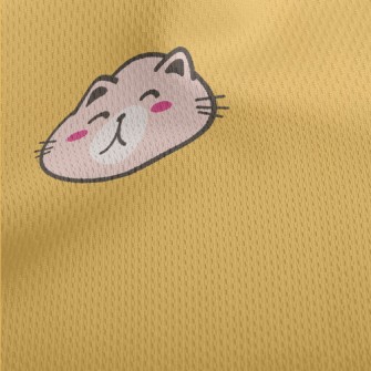 Cute Smiling Cat Athletic Mesh Flat Back