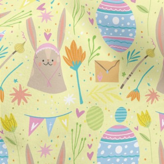 Playful Hand Drawn Easter Micro Fleece