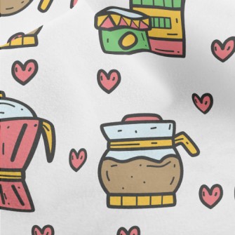 Cartoon Coffee Set Micro Fleece