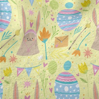 Playful Hand Drawn Easter Minky