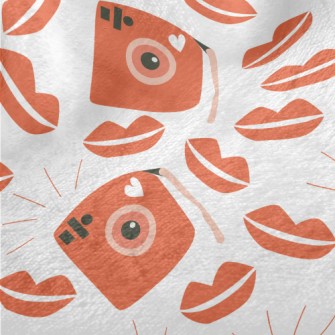 Retro Camera With Red Lips Minky