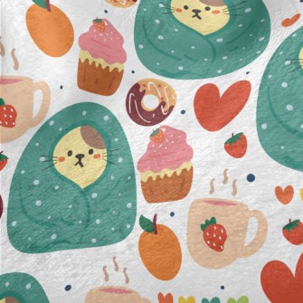 Cold-fearing Cats And Desserts Minky