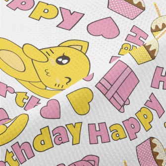 Happy Birthday Kitten Piqué