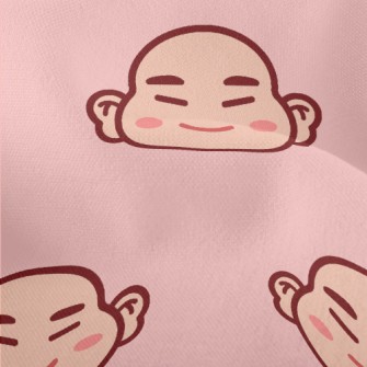 Cartoon Chinese Laughing Buddh Lightweight Performance Linen