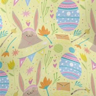 Playful Hand Drawn Easter Lightweight Performance Linen