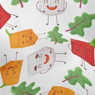 Vegetable Theme Patch Lightweight Performance Linen