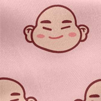 Cartoon Chinese Laughing Buddh Jersey Backed Fleece