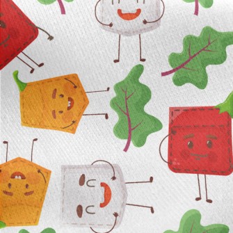 Vegetable Theme Patch Jersey Backed Fleece