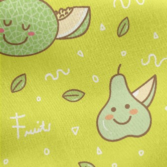 Summer Green Fruits Jersey Backed Fleece
