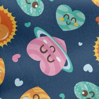 Cartoon Love Universe Jersey Backed Fleece