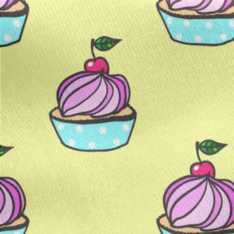 Cherry Cream Cup Cake Jersey Backed Fleece