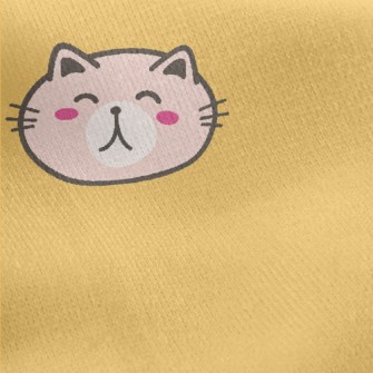 Cute Smiling Cat Jersey Backed Fleece