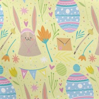 Playful Hand Drawn Easter Pongee