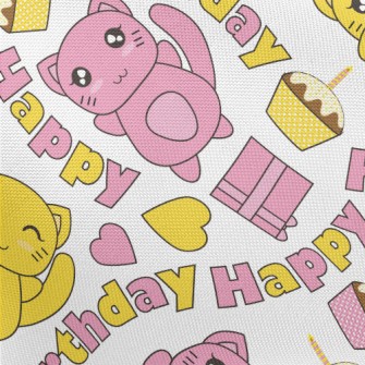 Happy Birthday Kitten Pongee