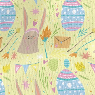 Playful Hand Drawn Easter Stretch Jersey