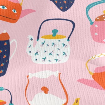 Cute Pattern Teapot Stretch Jersey