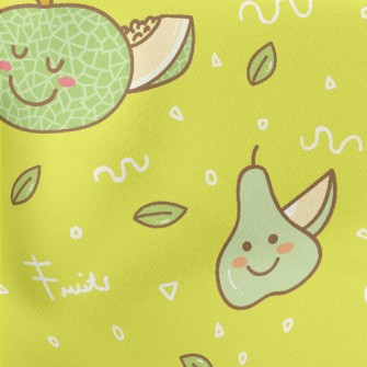Summer Green Fruits Lightweight Cotton Poplin