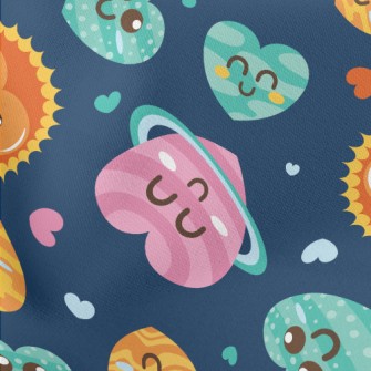 Cartoon Love Universe Lightweight Cotton Poplin