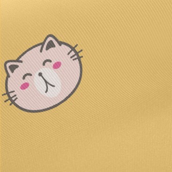 Cute Smiling Cat Midweight Cotton Poplin