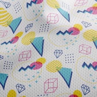 Colorful Circle Gemstones Athletic Mesh Flat Back