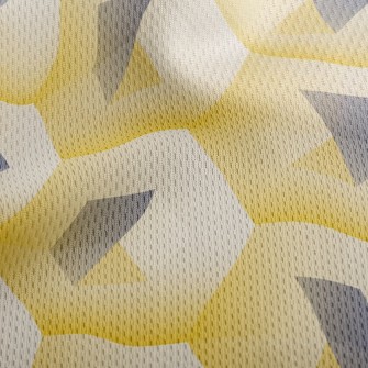 Yellow Three-dimensional Hexag Athletic Mesh Flat Back