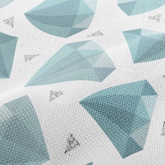 Blue-green Rhombus Performance Linen