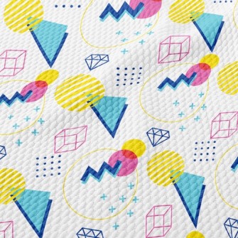 Colorful Circle Gemstones Birdseye Piqué