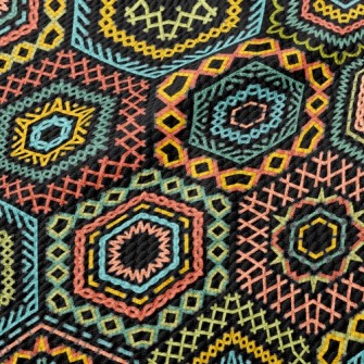 Ethnic Embroidery Birdseye Piqué
