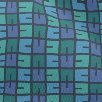 Blue And Green Puzzle Chiffon