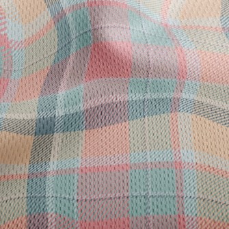 Pastel Plaid Athletic Mesh Flat Back