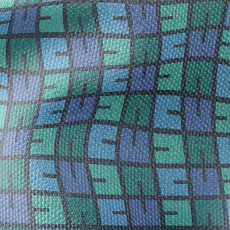 Blue And Green Puzzle Waterproof Canvas