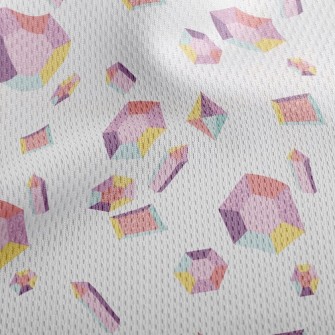 Pastel Hexagonal Gemstone Athletic Mesh Flat Back