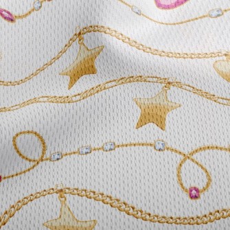 Chain Of Stars And Hearts Athletic Mesh Flat Back