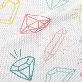 Sketch Diamonds And Gemstones Birdseye Piqué