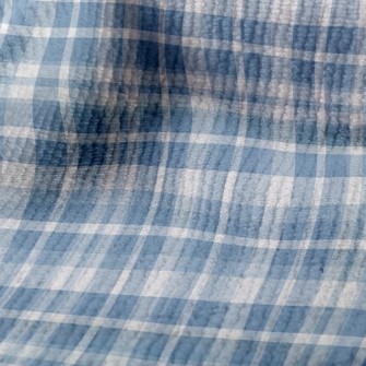 Blue White Grid Terry