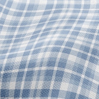 Blue White Grid Performance Linen