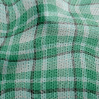 Green Scotch Plaid Athletic Mesh Flat Back