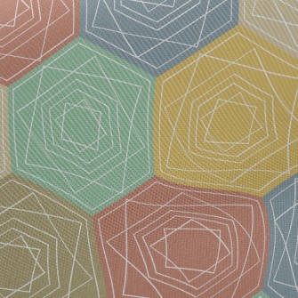 Colorful Hexagons Twill