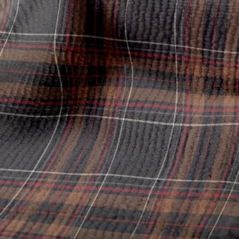 Coffee Red Line Large Plaid Pa Terry
