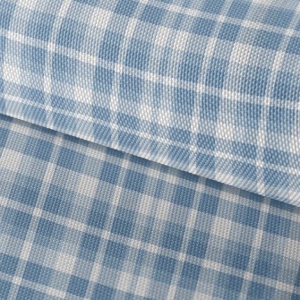 Blue White Grid Waterproof Oxford