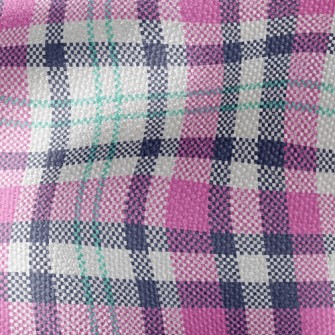Pink Blue Scottish Pattern Waterproof Canvas
