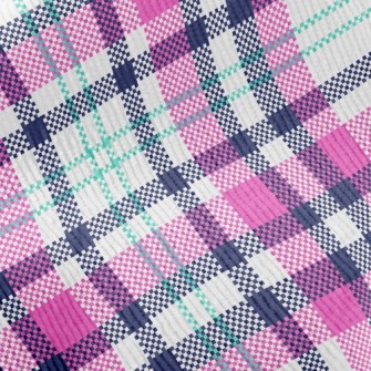 Pink Blue Scottish Pattern Standard Corduroy