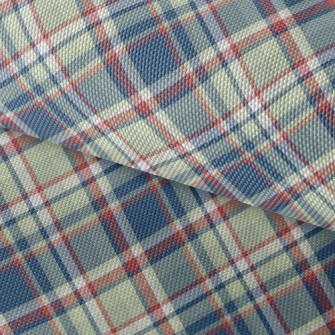 Red Grid On Blue Background Waterproof Oxford