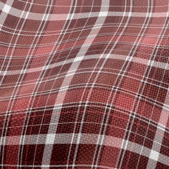 Earth Red Plaid Performance Linen