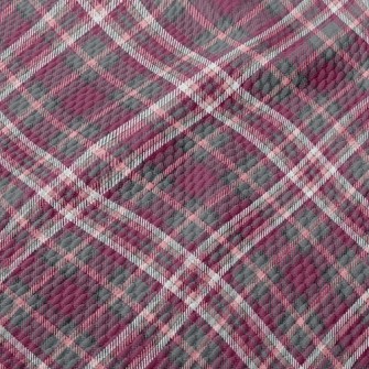 Pink Diagonal Grid Birdseye Piqué