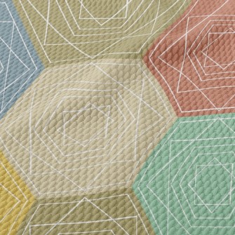 Colorful Hexagons Birdseye Piqué