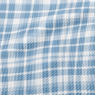 Blue White Grid Birdseye Piqué