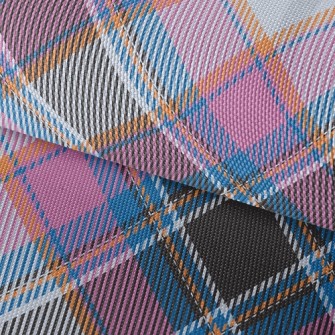 Crayon Pink Grid Waterproof Oxford